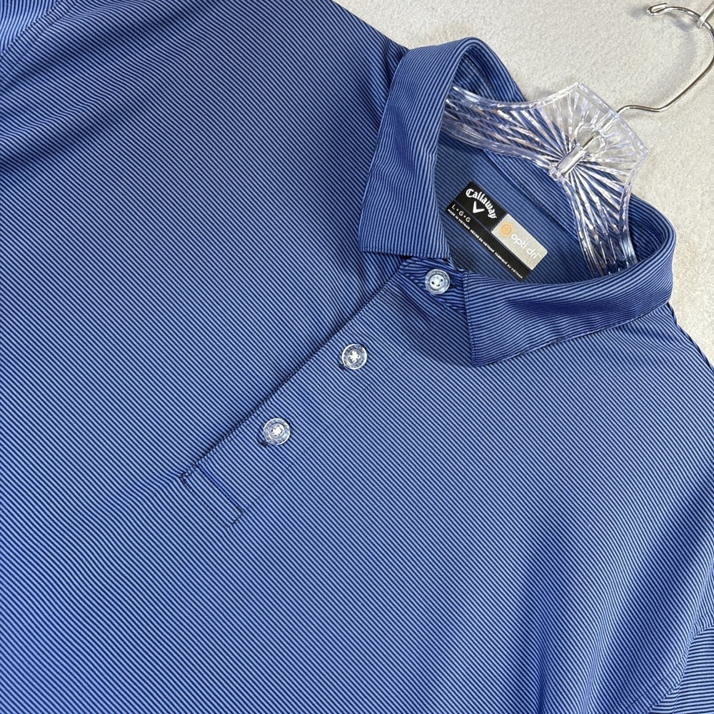 CALLAWAY‎ Large Opti Dri Stretch Golf Polo Shirt Blue Outdoor Comfort